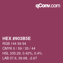 Code couleur: HEX #903B5E | qconv.com