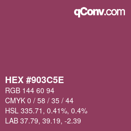 Color code: HEX #903C5E | qconv.com