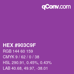 Farbcode: HEX #903C9F | qconv.com