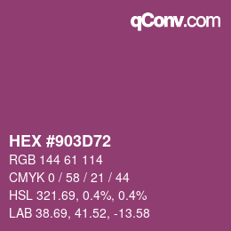 Farbcode: HEX #903D72 | qconv.com