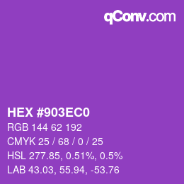 Farbcode: HEX #903EC0 | qconv.com