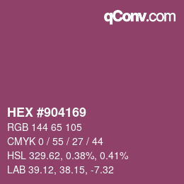 颜色代码: HEX #904169 | qconv.com