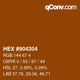Farbcode: HEX #904304 | qconv.com