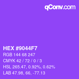 カラーコード: HEX #9044F7 | qconv.com