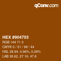 Color code: HEX #904703 | qconv.com