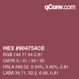 カラーコード: HEX #904754CE | qconv.com