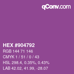 カラーコード: HEX #904792 | qconv.com
