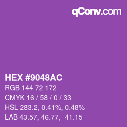 Color code: HEX #9048AC | qconv.com