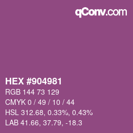 Color code: HEX #904981 | qconv.com