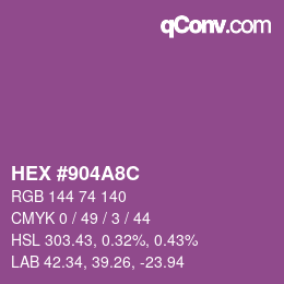 Farbcode: HEX #904A8C | qconv.com