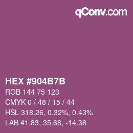 カラーコード: HEX #904B7B | qconv.com