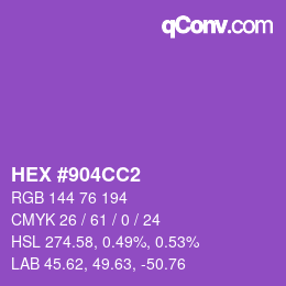 Color code: HEX #904CC2 | qconv.com