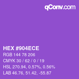 カラーコード: HEX #904ECE | qconv.com