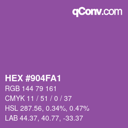 颜色代码: HEX #904FA1 | qconv.com