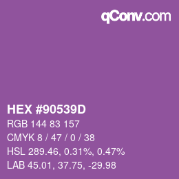 Color code: HEX #90539D | qconv.com