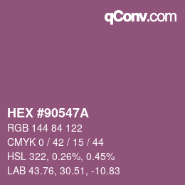 Color code: HEX #90547A | qconv.com
