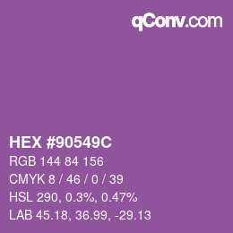 Color code: HEX #90549C | qconv.com