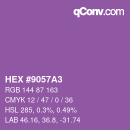 颜色代码: HEX #9057A3 | qconv.com