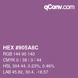 Color code: HEX #905A8C | qconv.com