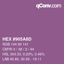 Color code: HEX #905A8D | qconv.com