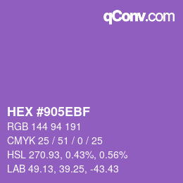 Color code: HEX #905EBF | qconv.com