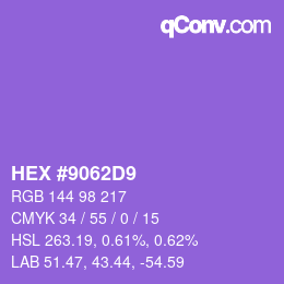 Color code: HEX #9062D9 | qconv.com