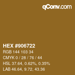 Color code: HEX #906722 | qconv.com
