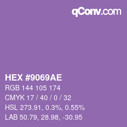 Color code: HEX #9069AE | qconv.com