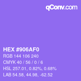 Color code: HEX #906AF0 | qconv.com