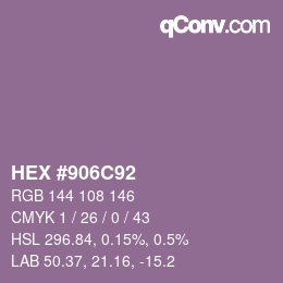 Color code: HEX #906C92 | qconv.com