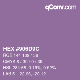 Color code: HEX #906D9C | qconv.com