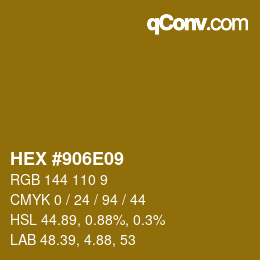 颜色代码: HEX #906E09 | qconv.com