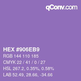 Color code: HEX #906EB9 | qconv.com
