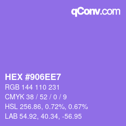 カラーコード: HEX #906EE7 | qconv.com