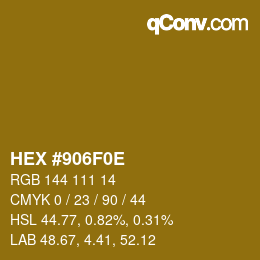 Color code: HEX #906F0E | qconv.com