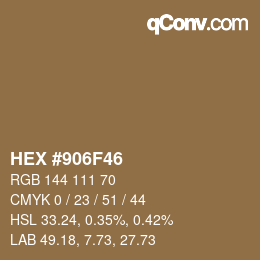 Color code: HEX #906F46 | qconv.com