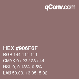 Código de color: HEX #906F6F | qconv.com