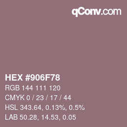Código de color: HEX #906F78 | qconv.com