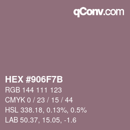 Color code: HEX #906F7B | qconv.com