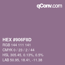 Color code: HEX #906F8D | qconv.com