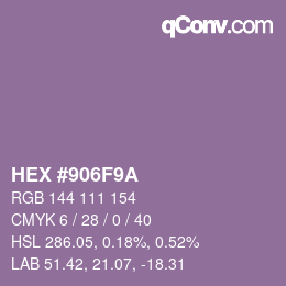 Farbcode: HEX #906F9A | qconv.com