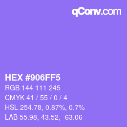 Color code: HEX #906FF5 | qconv.com