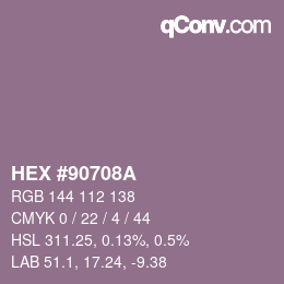 颜色代码: HEX #90708A | qconv.com