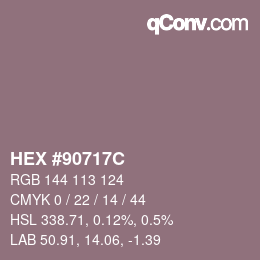 Color code: HEX #90717C | qconv.com