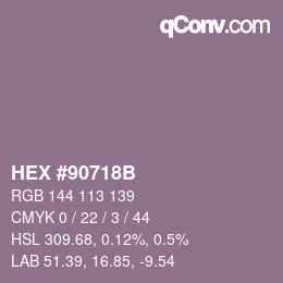 颜色代码: HEX #90718B | qconv.com