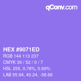 Color code: HEX #9071ED | qconv.com