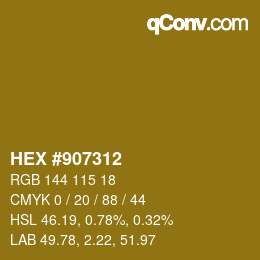 Farbcode: HEX #907312 | qconv.com