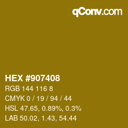 カラーコード: HEX #907408 | qconv.com