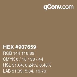 Color code: HEX #907659 | qconv.com