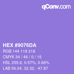 Color code: HEX #9076DA | qconv.com